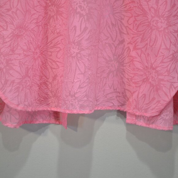 Susan Graver Womens Pink Floral Print Button Down Career Casual Pink Blouse - Picture 5 of 8